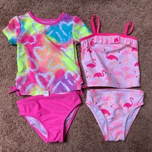 The Children's Place Colorful and Flamingo Swim Sets 2T